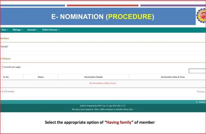 EPFO Nomination 