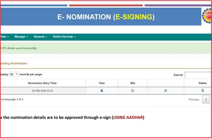 EPFO Nomination 