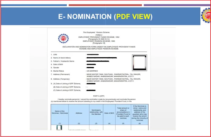 EPFO Nomination 